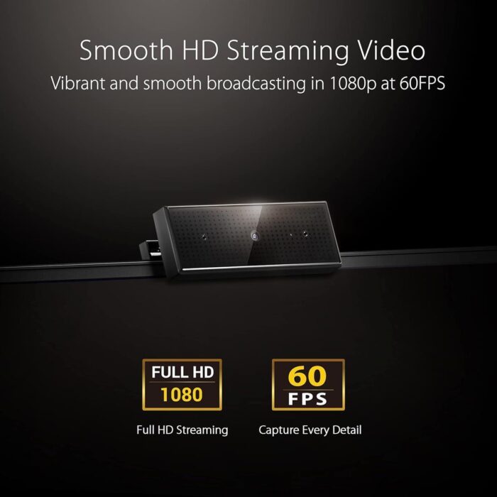 Asus Rog Eye S Streaming Gaming Webcam (1080p 60 FPS, Face Auto Exposure, Autofocus, AI Noise-Cancelling Beamforming Microphones, Compact & Foldable Design, Aluminum Alloy Adjustable Base) - Image 2