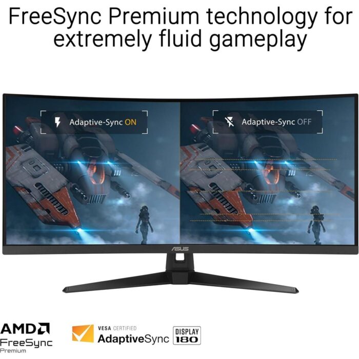 Asus Tuf Gaming VG34VQ3B 34” Ultra-Wide Curved Monitor – 21:9 QHD (3440x1440), 180Hz, 1ms, VA Panel, Extreme Low Motion Blur Sync, FreeSync Premium, Speaker, 90% DCI-P3, DisplayWidget Center - Image 5