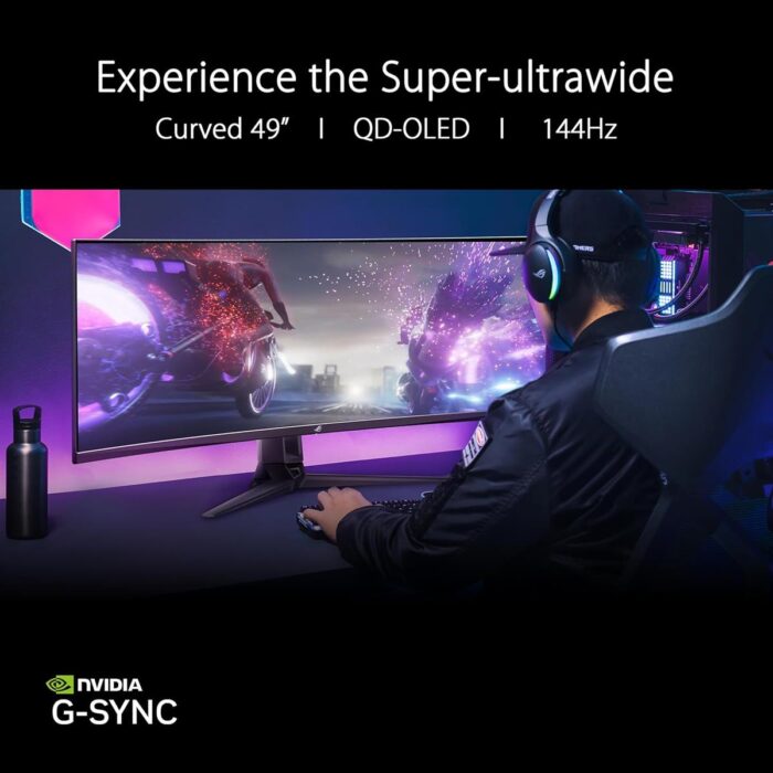 Asus Rog Swift OLED PG49WCD - 144Hz 1440p DQHD VA 49" Curved Gaming Monitor - Image 2