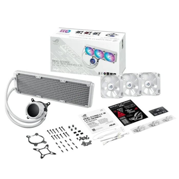 ASUS ROG STRIX LC III ARGB LCD 360mm All-in-One Liquid Cooler (White) - Image 5