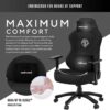Anda Seat Phantom 3 Fabric Gaming Chairs for Adults - Large Wide Seat Gaming Chair with Lumbar Support, Comfortable Premium Video Gaming Seats with Headrest - Black Gaming Chair with Cushion - Image 2