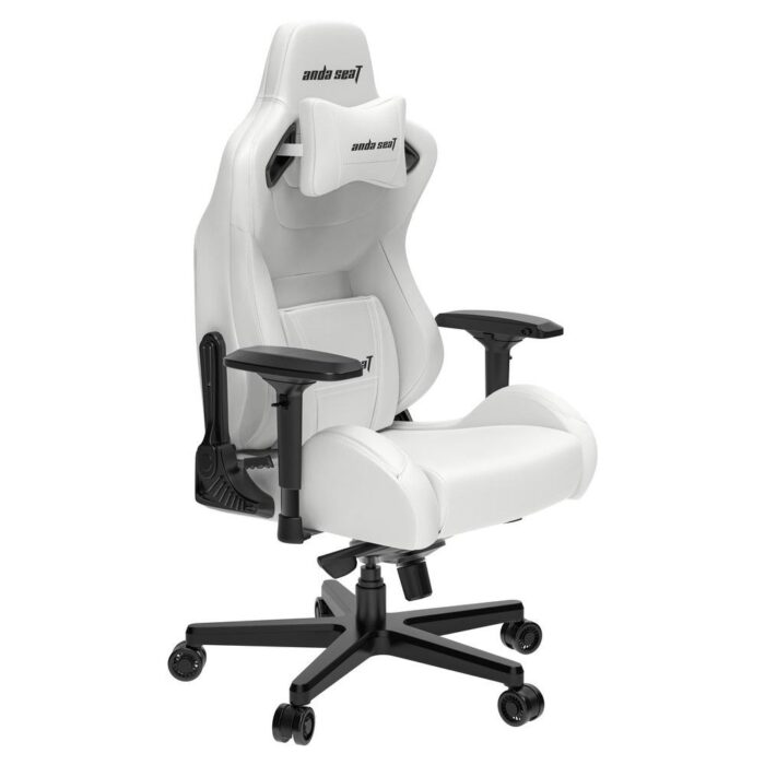 Anda Seat Kaiser 2 Gaming Chair for Adults - XL Reclining Video Game Chairs, PVC Leather Ergonomic Office Chair, Heavy Duty Neck & Back Lumbar Support - Luxury White Computer Chairs for Home & Work