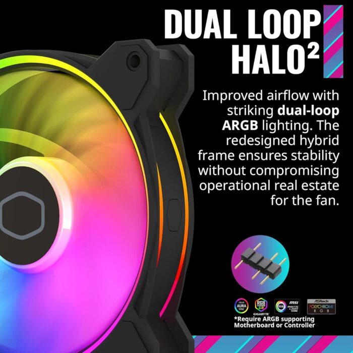 Cooler Master MasterFan MF120 Halo² 3in1 ARGB 120mm Case Fan - Image 3