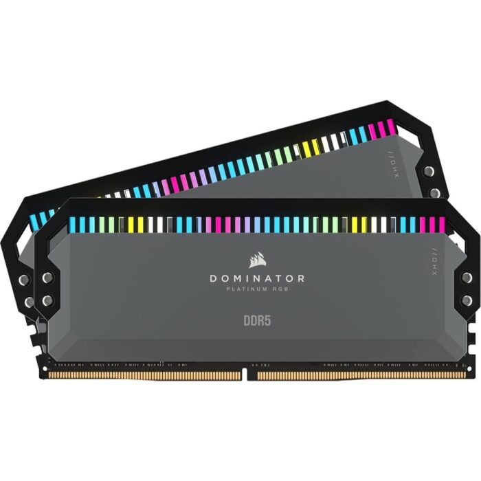 Corsair DOMINATOR® PLATINUM RGB 64GB (2x32GB) DDR5 DRAM 6000MT/s CL30 AMD EXPO & Intel XMP Memory Kit — Grey