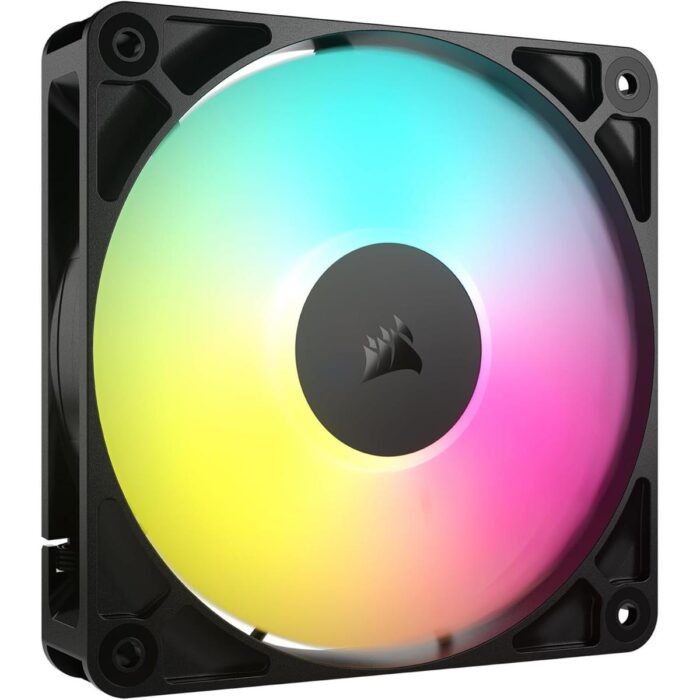 Corsair RS120 ARGB 120mm PWM Fan, Daisy-Chain Connection, Low-Noise, Magnetic Dome Bearing – Single Pack (Black) - Image 2