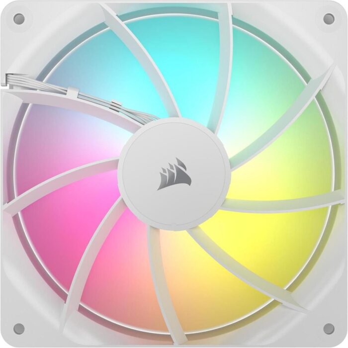 Corsair RS140 ARGB 140mm PWM Fans, Daisy-Chain Connection, Low-Noise, Magnetic Dome Bearing – Dual Pack (White) - Image 2