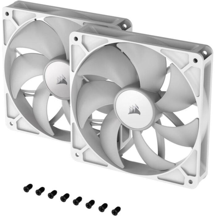Corsair RS140 ARGB 140mm PWM Fans, Daisy-Chain Connection, Low-Noise, Magnetic Dome Bearing – Dual Pack (White) - Image 3