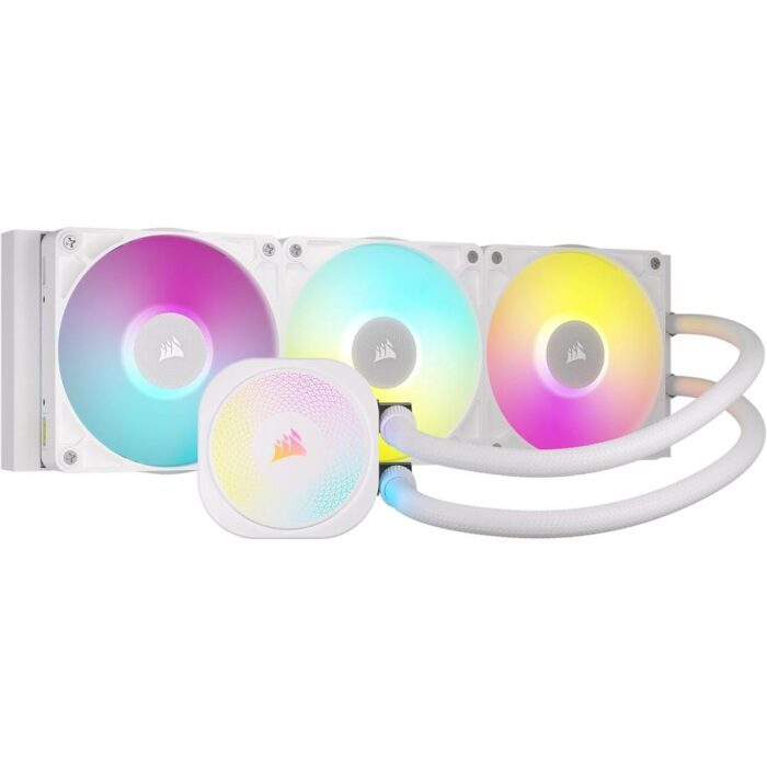 Corsair iCUE Link Titan 360 RX RGB Liquid CPU Cooler, 360mm AIO, 3x RX120 RGB Fans Included, Fits Intel LGA 1851/1700, AMD AM5/AM4, iCUE LINK System Hub Included – White - Image 2