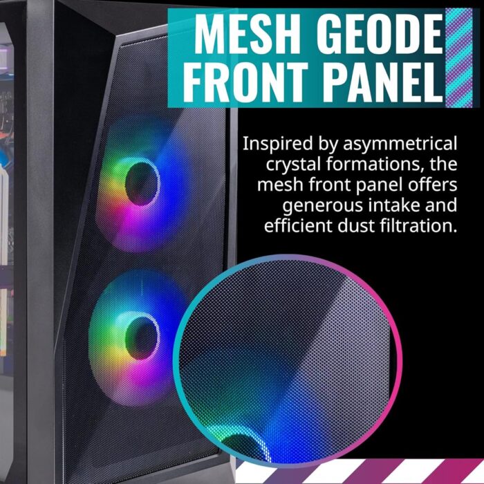 Cooler Master CMP 320 PC Case - Mini-Tower Chassis with 2x 120mm ARGB Fans, micro-ATX, Tempered Glass Side Panel, Versatile Options & Component Support, PSU Shroud - Image 2