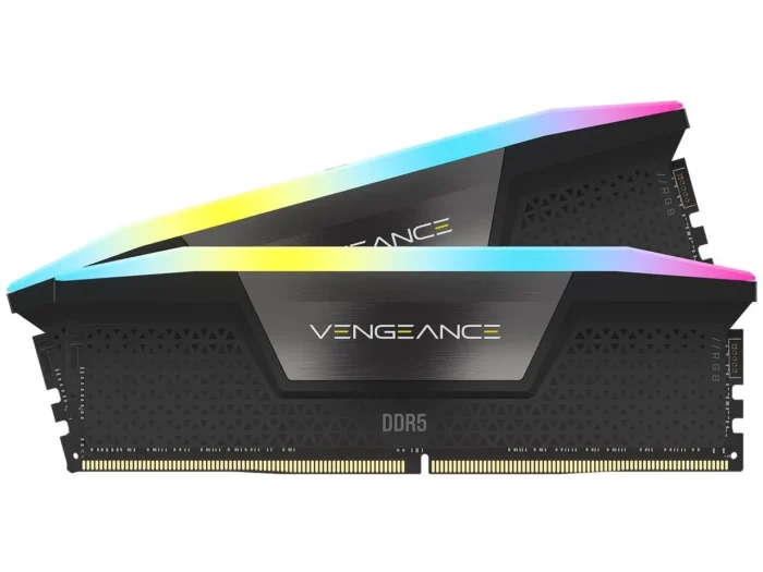 CORSAIR VENGEANCE® RGB 32GB (2x16GB) DDR5 DRAM 6400MT/s CL36 Memory Kit — Black