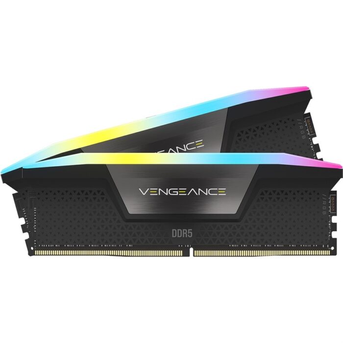 Corsair VENGEANCE RGB 32GB (2x16GB) DDR5 DRAM 5200MHz C40 Memory Kit CMH32GX5M2B5200C40 Black