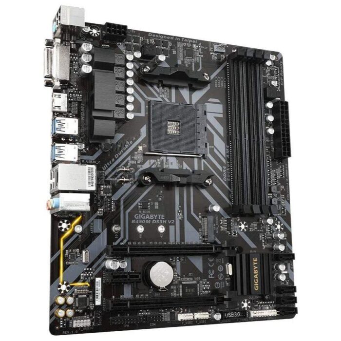 Gigabyte B450M DS3H V2 AMD AM4 microATX Motherboard - Image 2