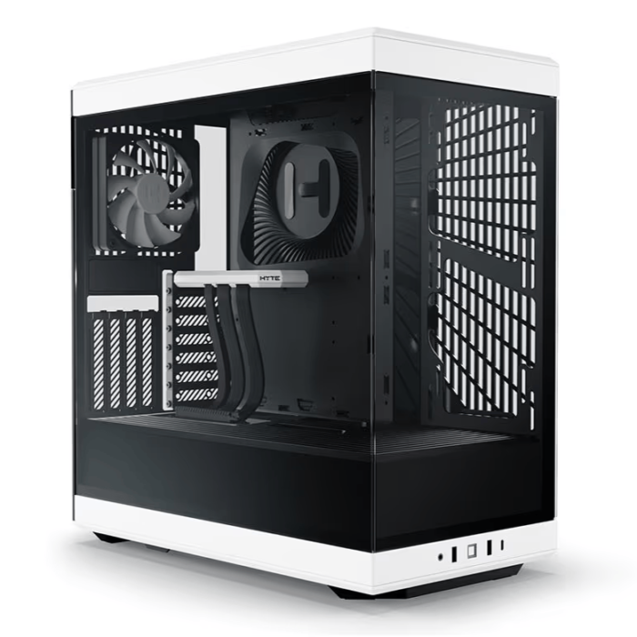 Hyte Y40 Modern Aesthetic Panoramic Tempered Glass Mid-Tower ATX Computer Gaming Case with PCIE 4.0 Riser Cable Included - Panda