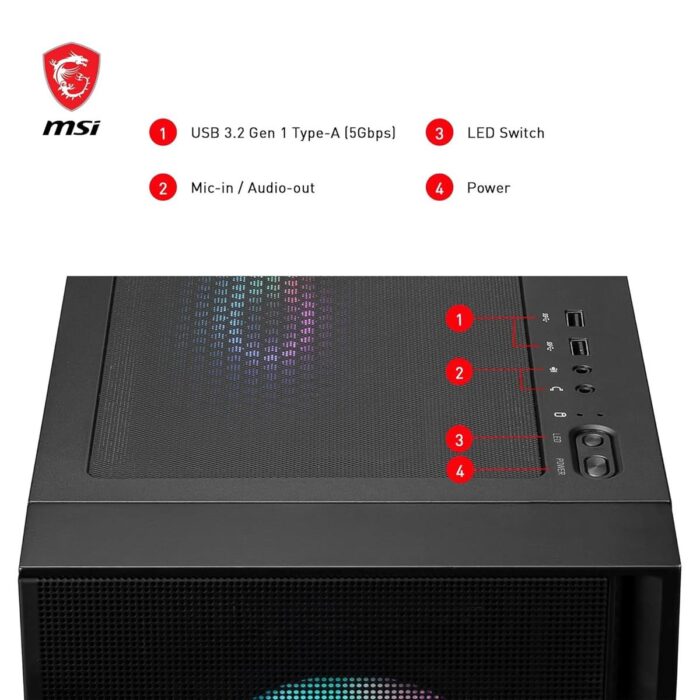 MSI MAG Forge 320R Airflow Mid-Tower ATX Gaming Case - Image 4