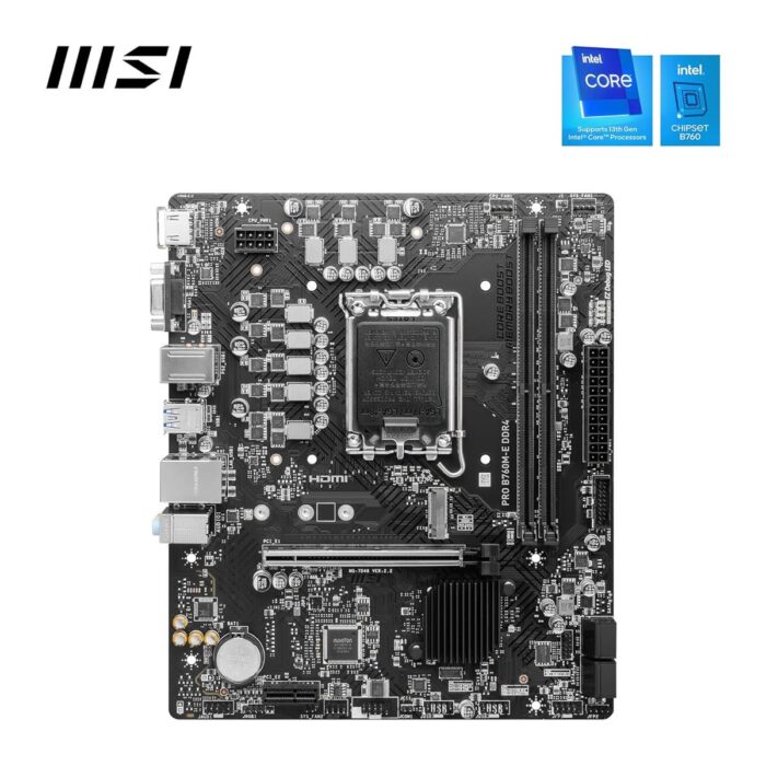 MSI Pro B760M-E DDR4 Intel 12/13th Gen microATX Motherboard - Image 2