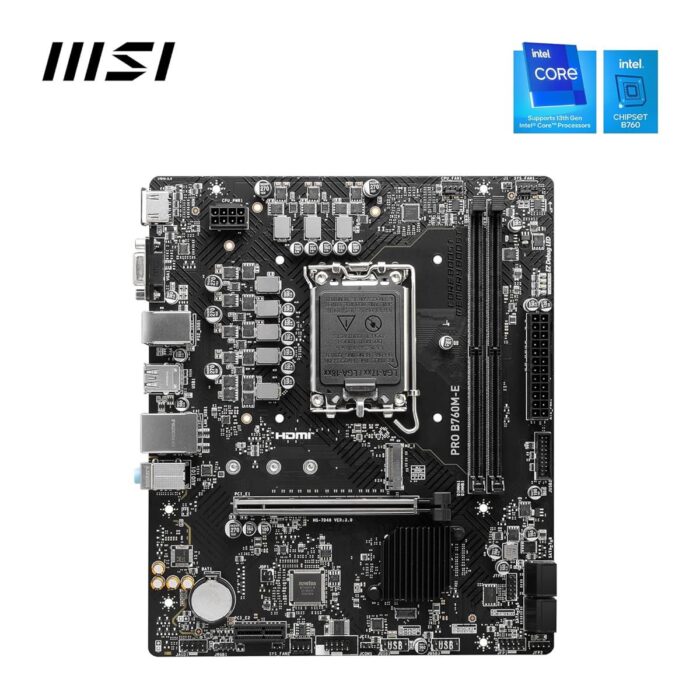 MSI Pro B760M-E DDR5 Intel 12/13/14th Gen microATX Motherboard - Image 2